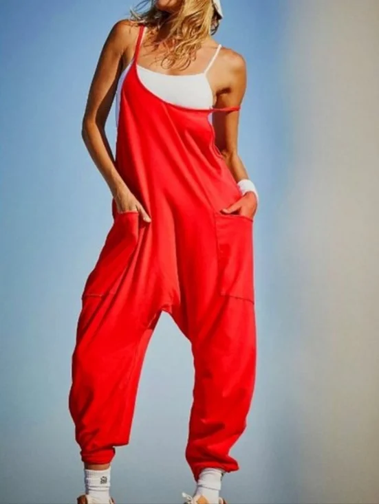Free People Movement Hot Shot Onesie In Cherry - Picture 1 of 16